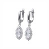 Komplet srebrny zawieszka kolczyki z białą cyrkonią w kształcie markizy