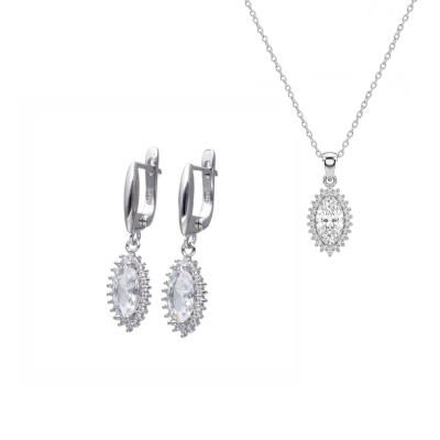 Komplet srebrny zawieszka...