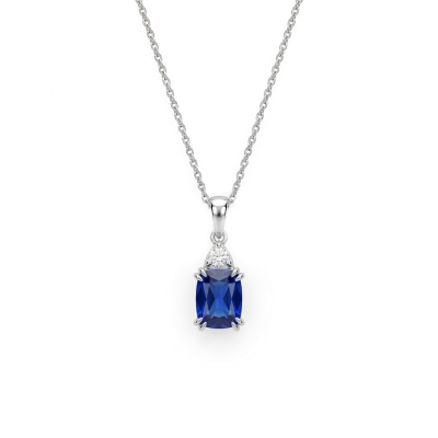 Komplet srebrny zawieszka kolczyki wiszące pierścionek granatowy