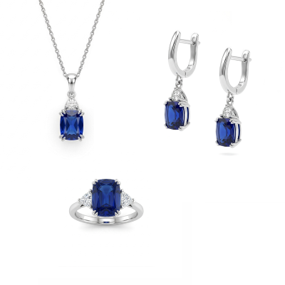 Komplet srebrny zawieszka...