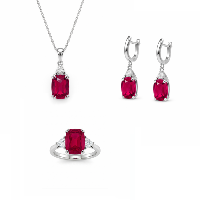 Komplet srebrny zawieszka...