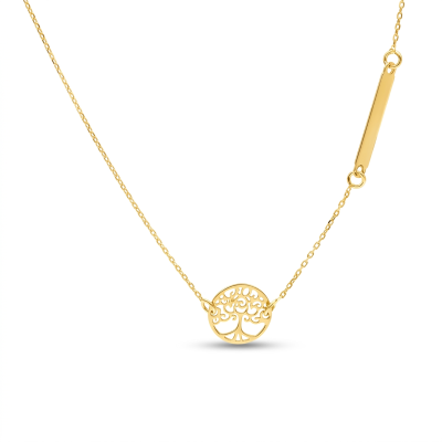 Celebrytka z żółtego złota drzewko szczęścia