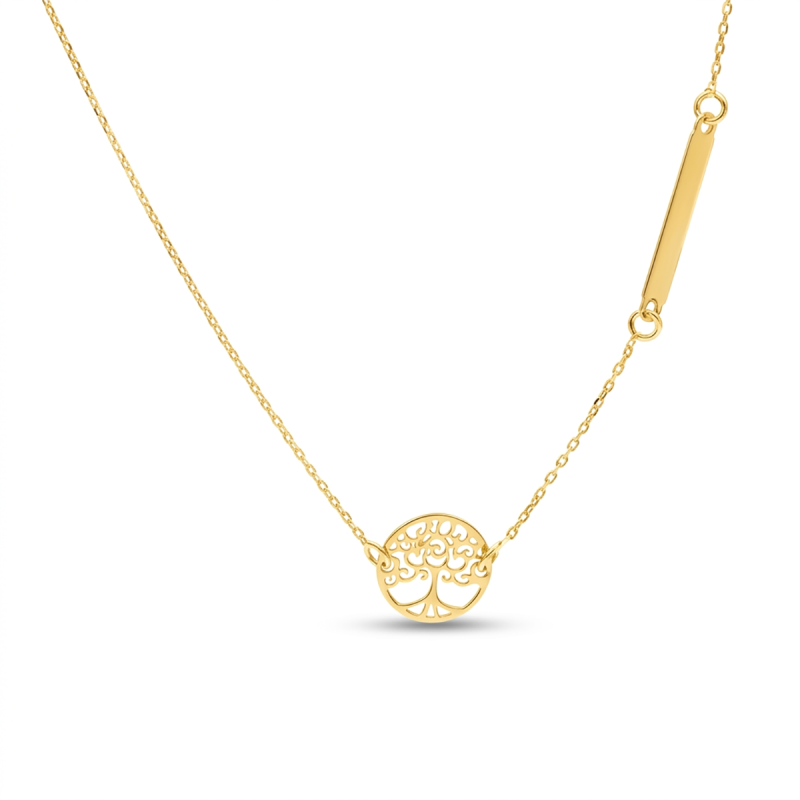 Celebrytka z żółtego złota drzewko szczęścia