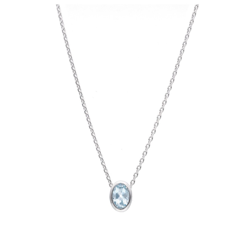 Naszyjnik srebrny z topazem swiss blue - rhapsody