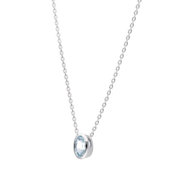 Naszyjnik srebrny z topazem swiss blue - rhapsody