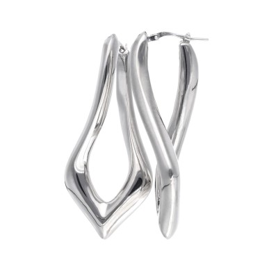 Kolczyki srebrne skręcone romby