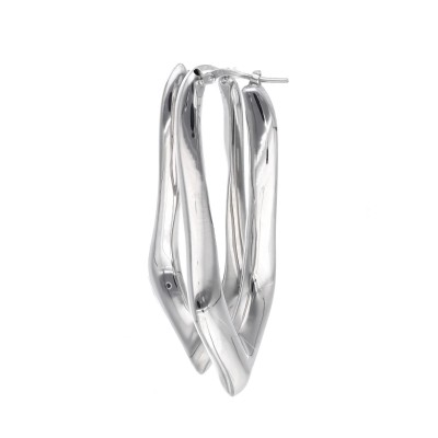 Kolczyki srebrne skręcone romby