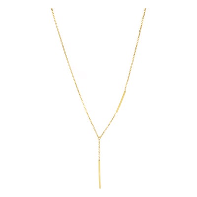 Naszyjnik pozłacany z prostym elementem na łańcuszku typu ankier