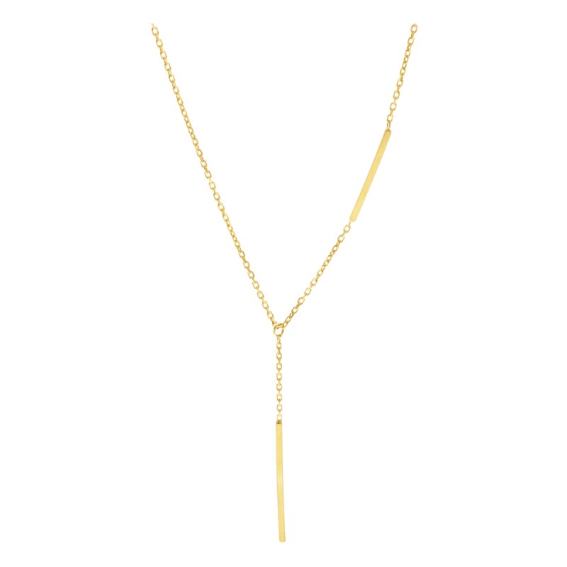 Naszyjnik pozłacany z prostym elementem na łańcuszku typu ankier