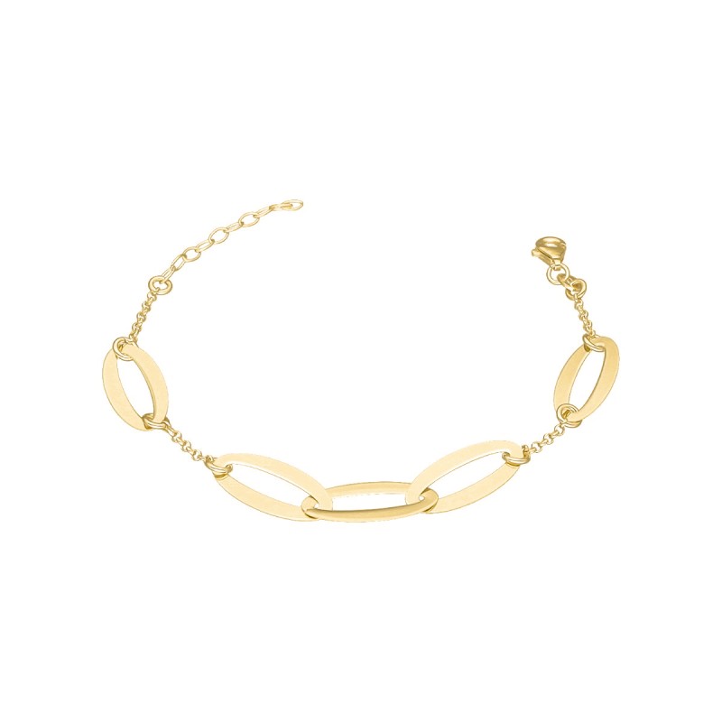 Bransoletka srebrna pozłacana  z owalnymi elementami