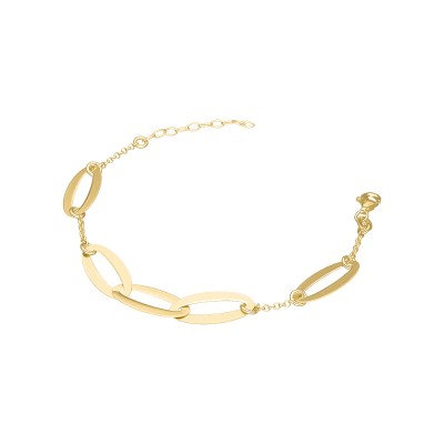 Bransoletka srebrna pozłacana  z owalnymi elementami