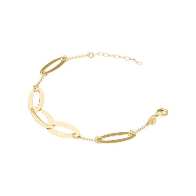 Bransoletka srebrna pozłacana  z owalnymi elementami