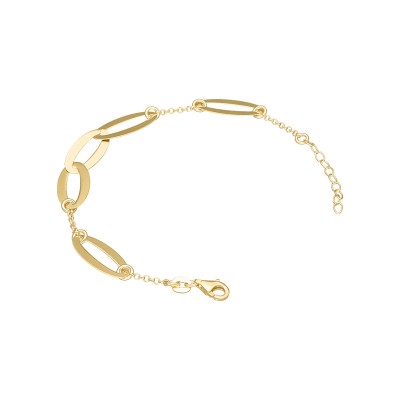 Bransoletka srebrna pozłacana  z owalnymi elementami