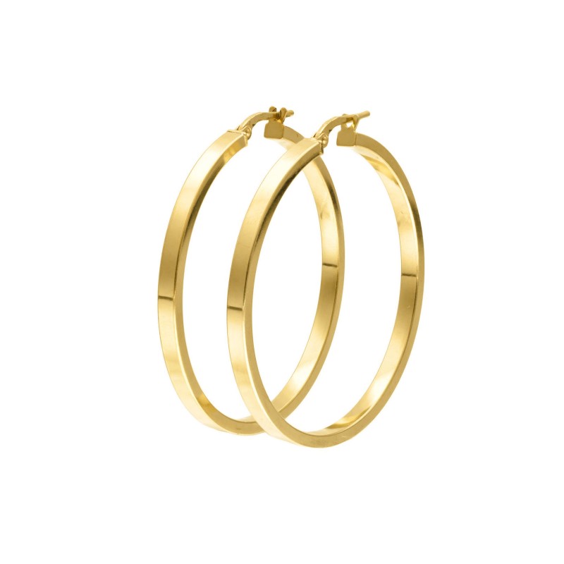 KOLCZYKI ZŁOCONE GŁADKIE KOŁA NA WIDEŁKOWYM ZAPIĘCIU