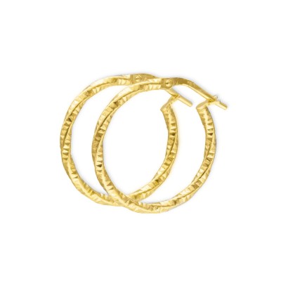 KOLCZYKI SREBRNE ZŁOCONE SKRĘCONE KOŁA Z GRAWEROWANIEM - NA WIDEŁKOWYM ZAPIĘCIU