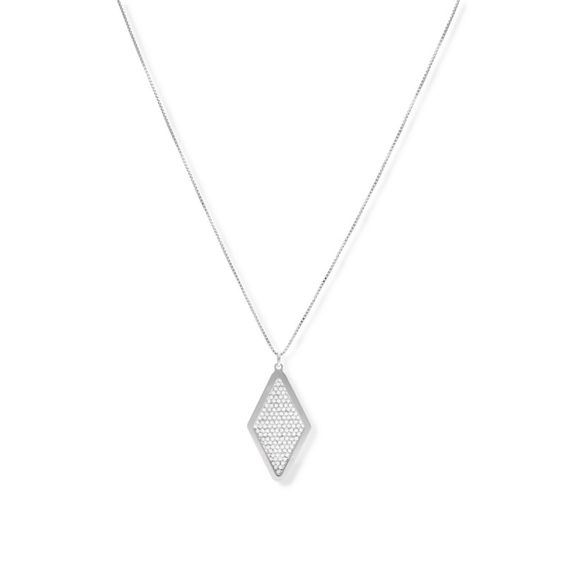 NASZYJNIK SREBRNY AŻUROWY ROMB