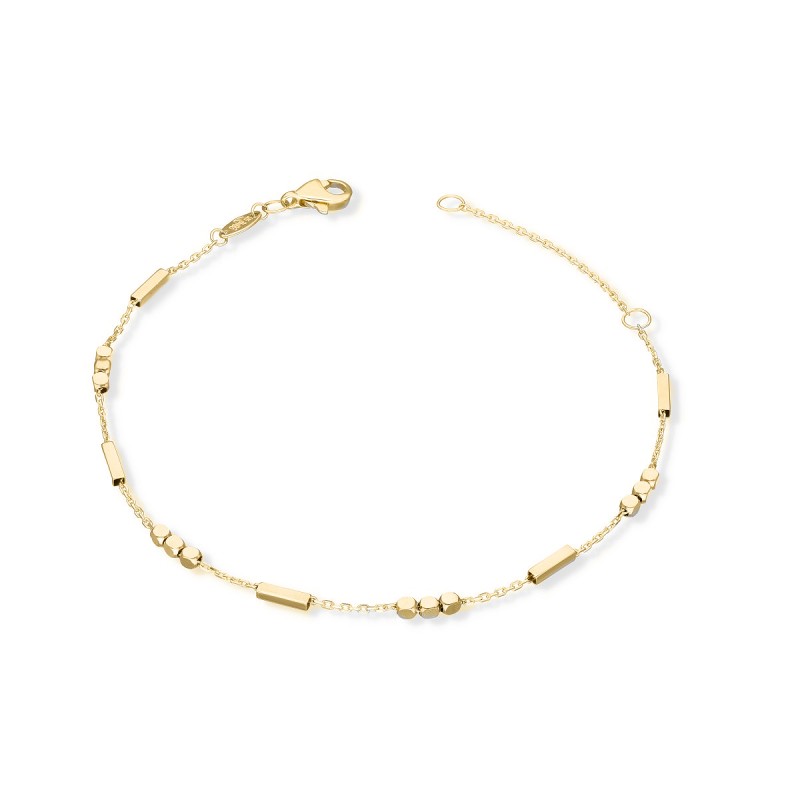 Bransoletka z żółtego złota z modnymi koralikami